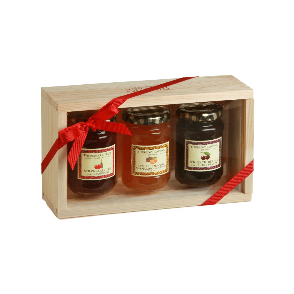 Thursday Cottage Wooden Presreves with Alcohol Gift Box
