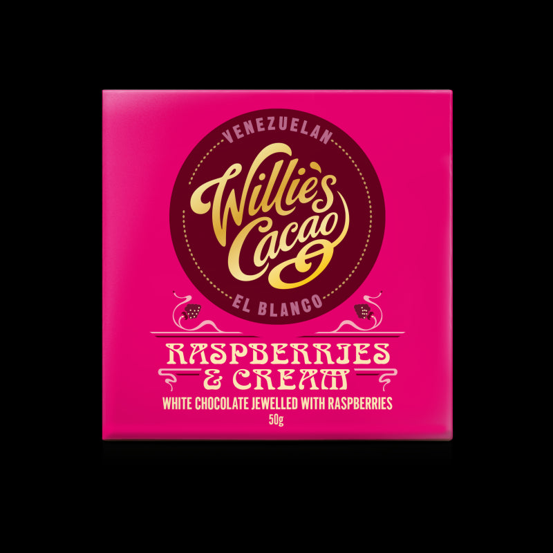 Willies Cacao Raspberry & Cream Venezuelan Chocolate (50g)