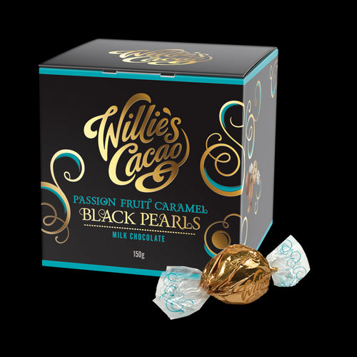 Willies Cacao Passion Fruit Caramel Black Pearls (150g)