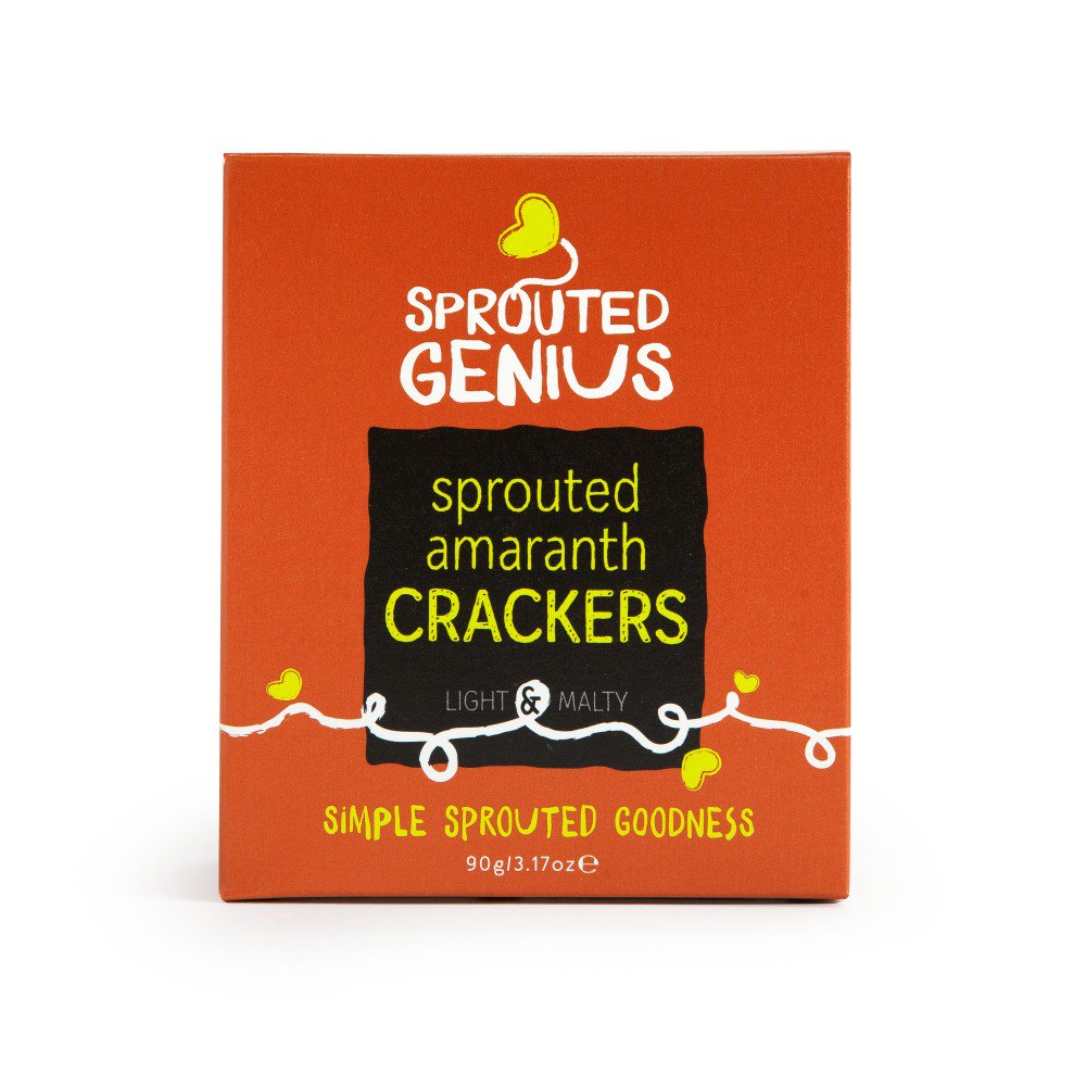 Sprouted Genius Sprouted Amaranth Crackers with Beetroot (90g)