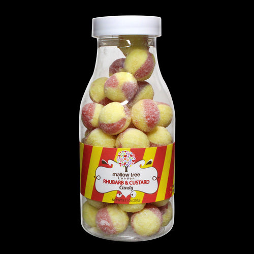 Mallow Tree Rhubarb & Custard Candy in Milk Bottle (240g)