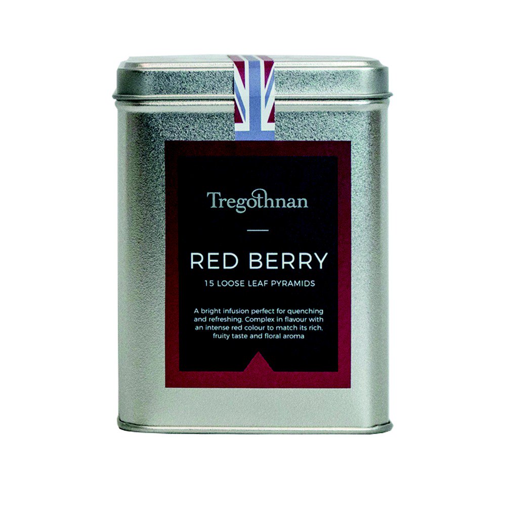Tregothnan Red Berry Tin (15 Leaf Pyramids)