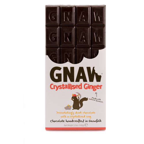 Gnaw Crystallised Ginger Chocolate Bar (100g)