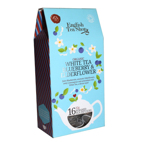 English Tea Shop Organic White Tea Blueberry & Elderflower (16 Pyramids Bags)