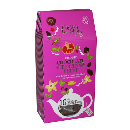 English Tea Shop Organic Chocolate Super Berry Burst (16 Pyramid Bags)