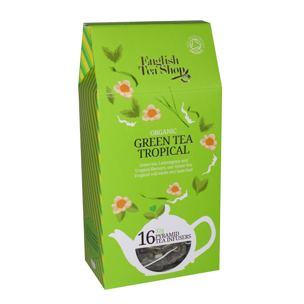 English Tea Shop Organic Green Tea Tropical (16 Pyramid Bags)