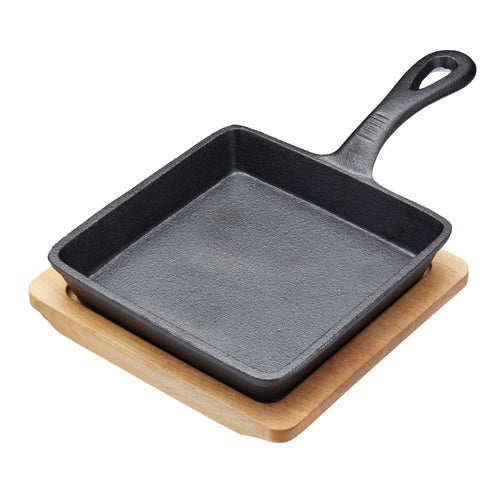 Artesa 15cm Square Frypan with Maple Wood Stand