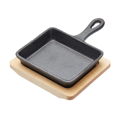 Artesa 12.5cm Square Frypan with Maple Wood Stand