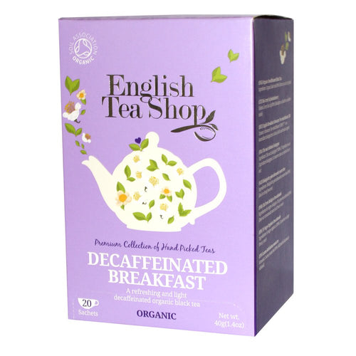 English Tea Shop Organic Decaffeinated English Breakfast (20 Tea Bags)