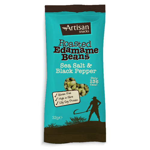 Artisan Snacks Salt & Black Pepper Roasted Edamame Beans (32g)