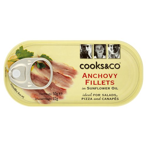 Cooks & Co Anchovy Fillets in Sunflower Oil (50g)