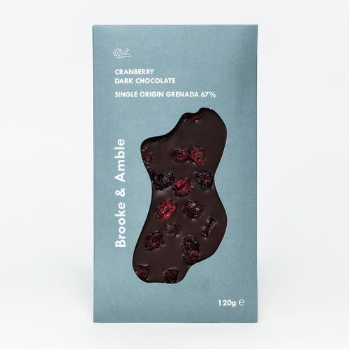 Brooke & Amble Single Origin Cranberry Dark Chocolate Grenada 67% (120g)