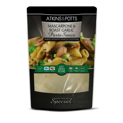 Atkins & Potts Mascarpone & Roast Garlic Pasta Sauce (350g)