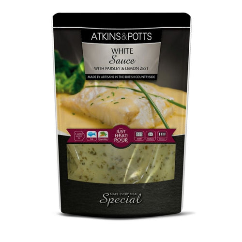 Atkins & Potts White Sauce with Parsley & Lemon Zest (350g)