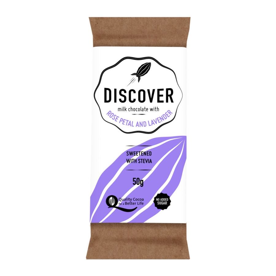 Discover Milk Chocolate with Rose Petal & Lavender (50g)