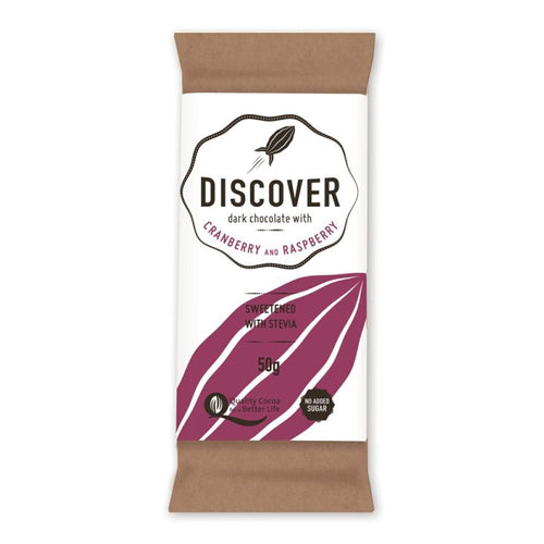 Discover Dark Chocolate with Cranberry & Raspberry (50g)