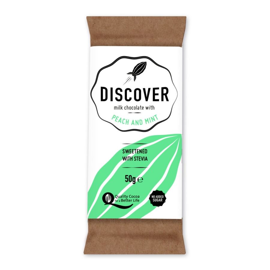 Discover Milk Chocolate with Peach & Mint (50g)