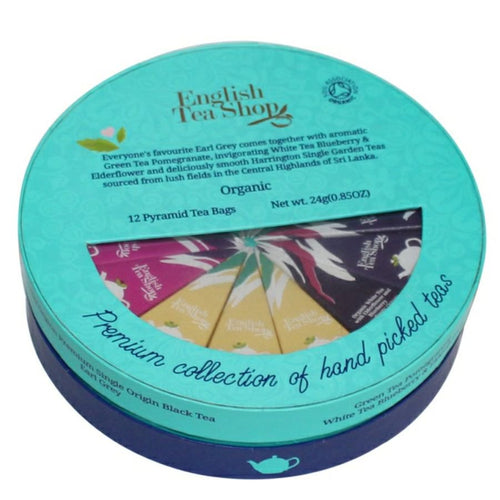 English Tea Shop Small Round Window Gift Box (12 Pyramid Tea Bags)
