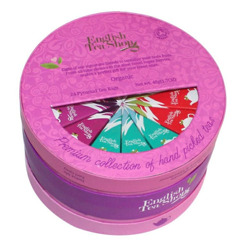 English Tea Shop Large Round Window Gift Box (24 Pyramid Tea Bags)