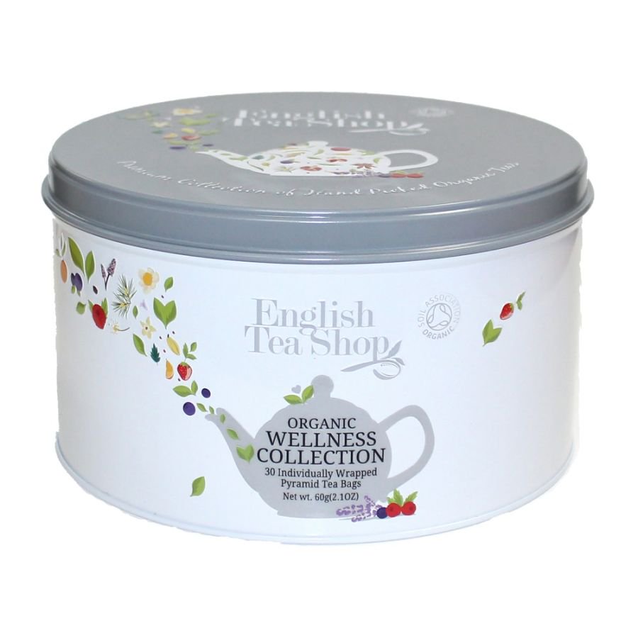 English Tea Shop Organic Welness Tea Collection Gift Tin (30 Tea Bags)