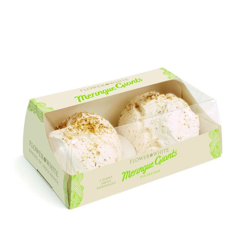 Flower & White Giant Pistachio Meringues Twin Pack (140g)