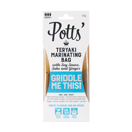 Potts Teryaki Marinating Bag with Soy Sauce Sake & Ginger (150g)