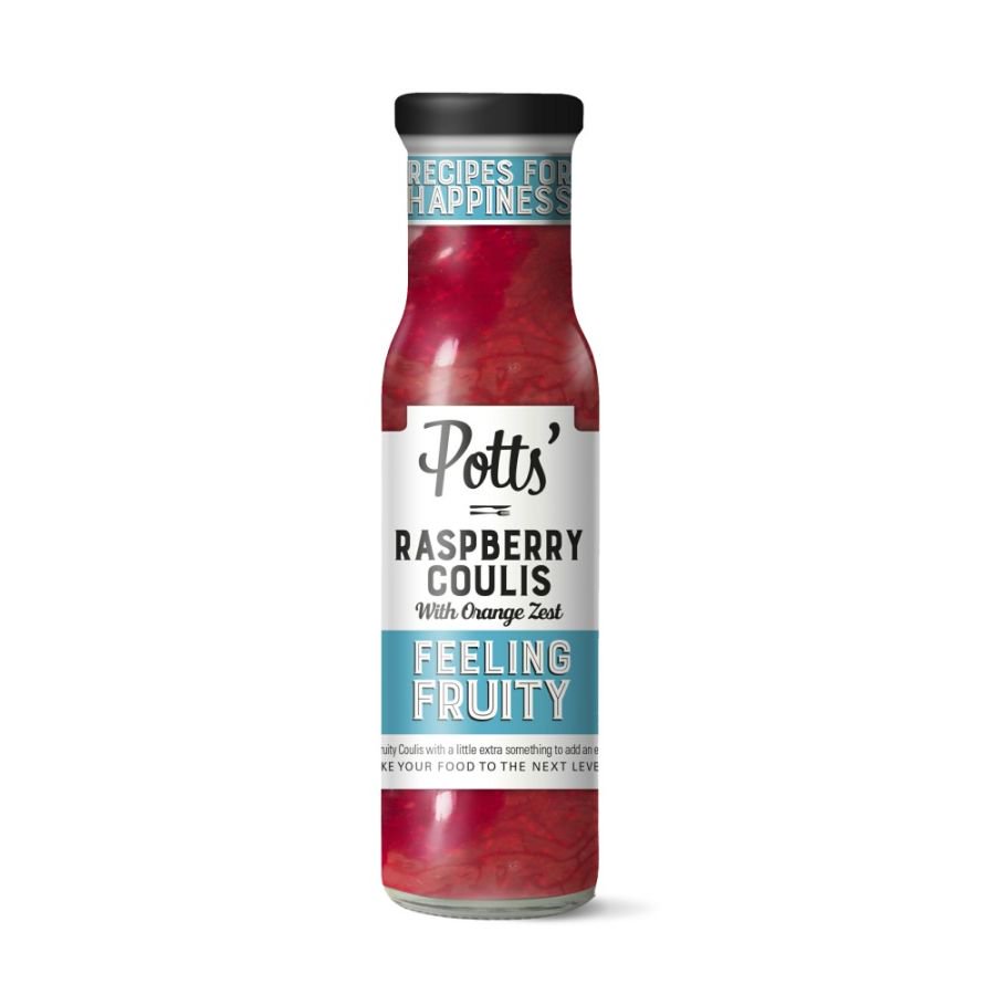 Potts Raspberry Coulis with Orange Zest (240g)