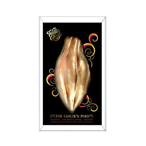 Willies Cacao Golden Pod Tin with Sea Salt Caramel Pearls (125g)
