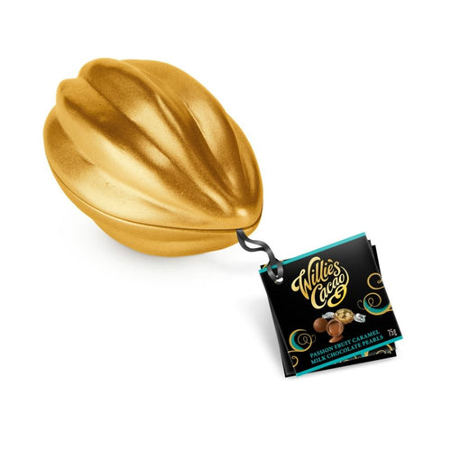 Willies Cacao Mini Pod Tin with Passion Fruit Caramel Pearls (75g)