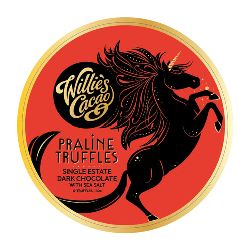 Willies Cacao Dark Chocolate Praline Truffles with Sea Salt (110g)