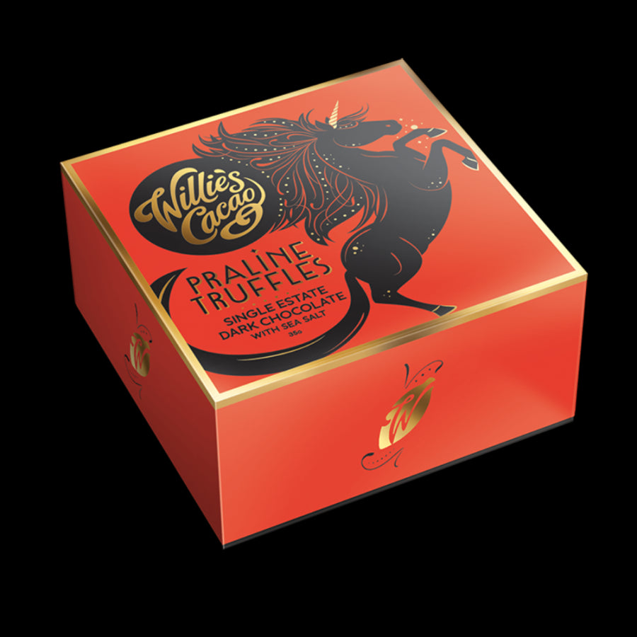 Willies Cacao Dark Chocolate Praline Truffles with Sea Salt (35g)